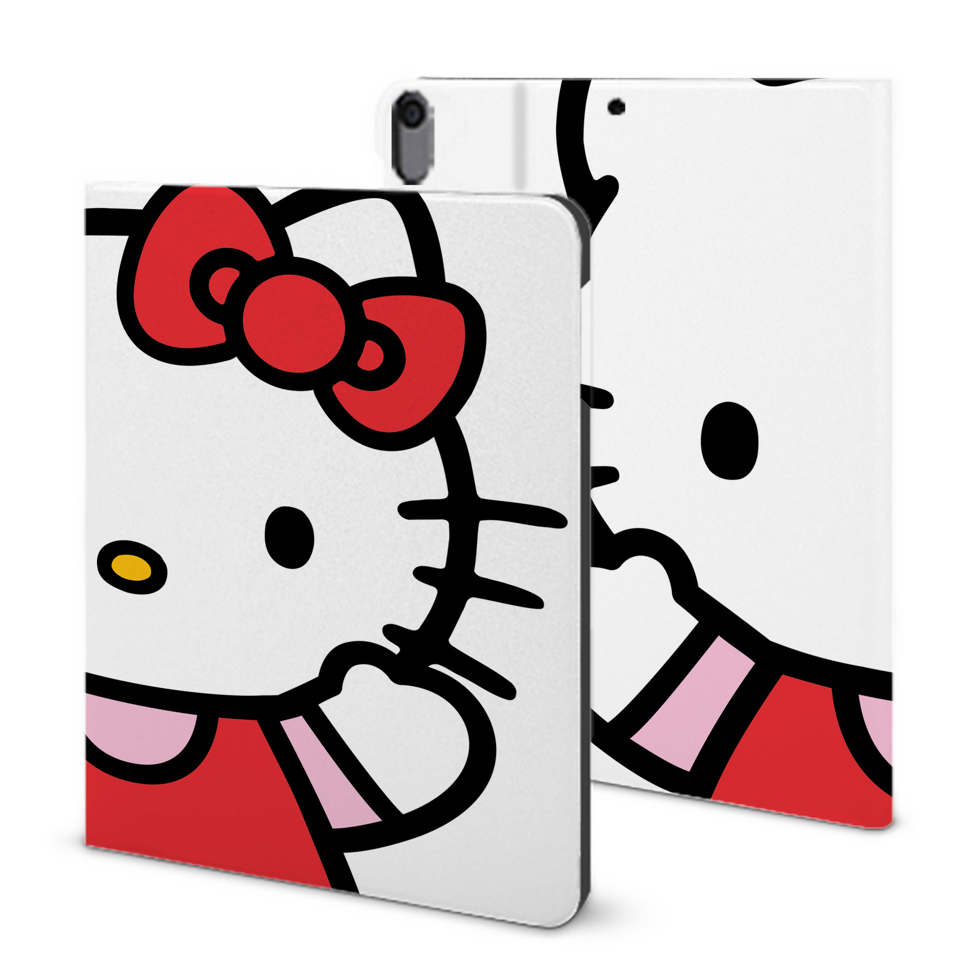 （画像用） Hello Kitty ハローキティ IPad ケース ブック型 PUレザー TPU 耐衝撃 軽量 薄型 ペン収納なし 全面保護 IPad 各モデル対応
